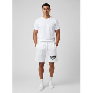 Death Row Records Shorts Men's M White Graphic Drawstring Elastic Waistband